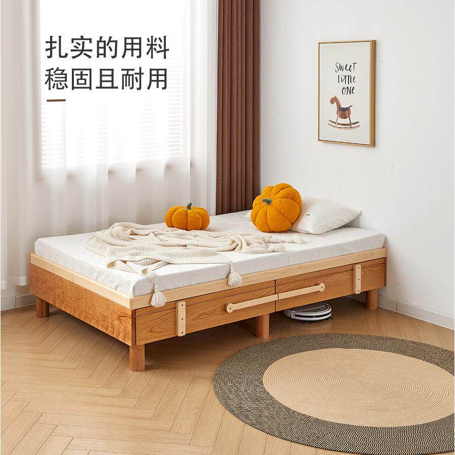 儿氏床儿童房抽屉蒙纳童床地板收床全实木蒙氏儿童BF202512床地台