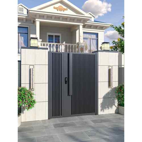 铝合金庭院大门别墅花园入户门户外铝艺高端中式双开大门小院子门