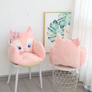 卡通网狐狸坐垫靠背一体学生办公室久坐椅子地上垫子冬季