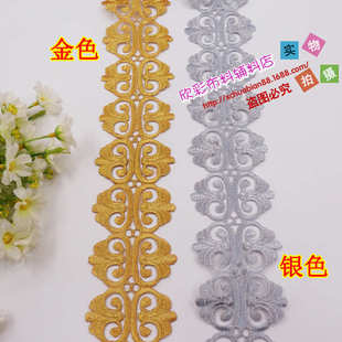 金絲銀線長條布貼 2551 服裝 民族花邊熨燙布貼花 燙花 輔料 新品