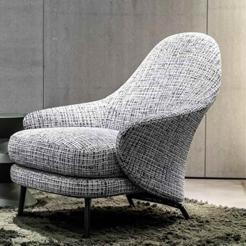 意大利现代设计师米洛提休闲椅样板房别墅轻奢单人咨询接待沙发椅