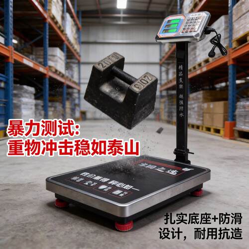 电子秤商用摆摊计价高精度精准称重克重防水尘海鲜100-300公斤称