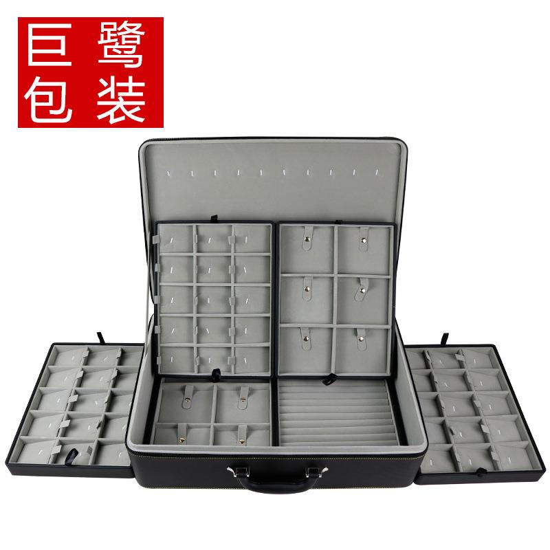 超大号珠宝箱手提箱旅行首饰盒 便携式饰品收纳箱 pu大容量首饰盒