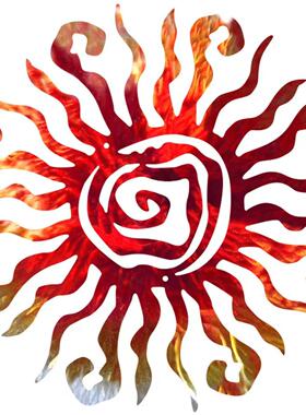 跨境太阳神铁艺摆件装饰品挂件太阳花环设计铁皮装饰家居装修庭院