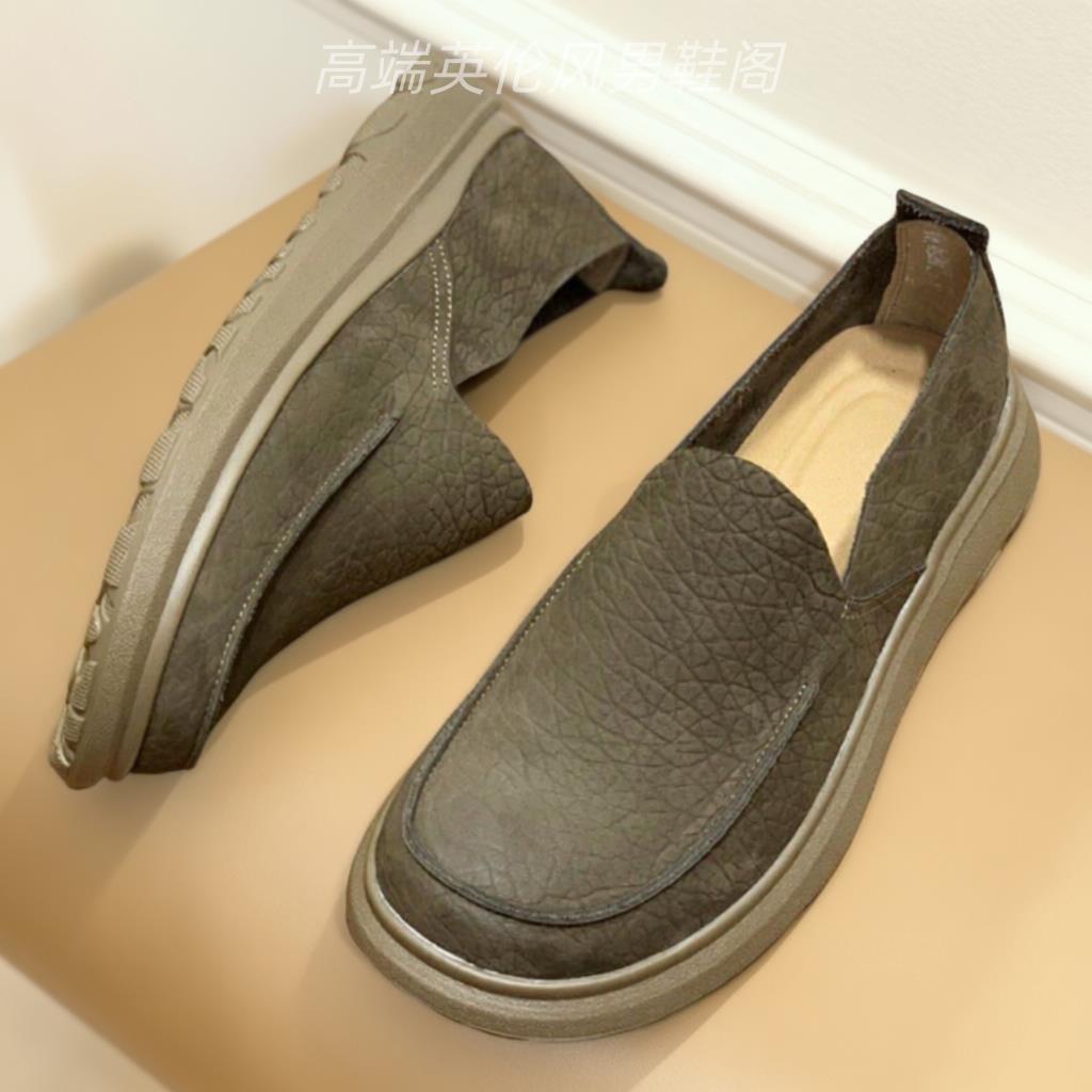 高级感『意式设计风』重磅推荐！头层牛皮复古套脚百搭休闲皮鞋男