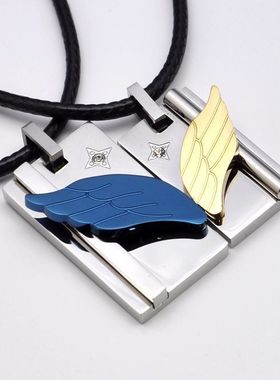 爱情风翅膀项链饰品钛钢吊坠