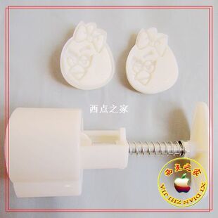 按压式月饼模*50克月饼模具 愤怒的小鸟(女)*1个空模+2个花片