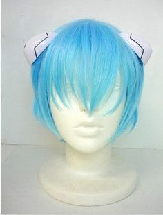 cosplay假发 新世纪福音战士 凌波丽cos假发 淡蓝色造型短发