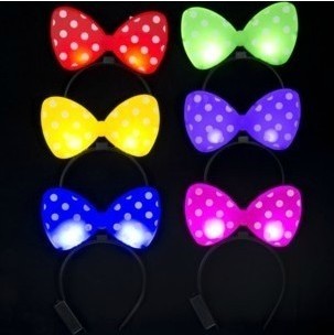 发光蝴蝶结发箍 发夹 新款闪光发卡 米妮米奇发夹头箍 厂家直销