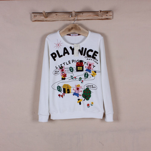 0rough原单小猪回家纯棉卫衣