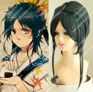 魔笛MAGI 练白龙 蓬松头顶加厚 翻翘短发 青灰色 cos假发