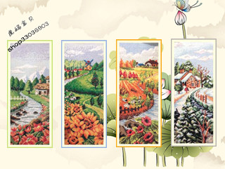 十字绣高清彩色印刷图纸风景FJ029FJ032四季超低cross stitch