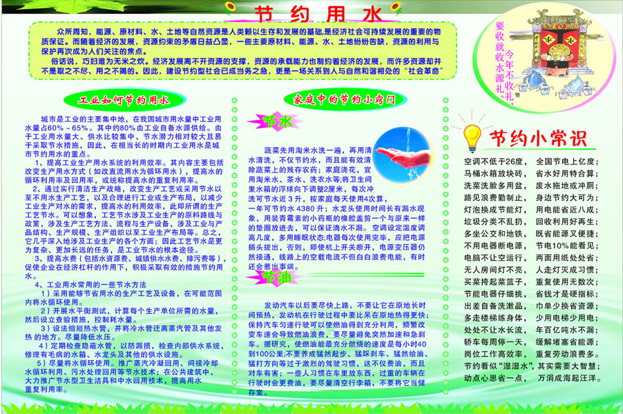 669海报印制展板素材493工业家庭节约用水小知常识窍门