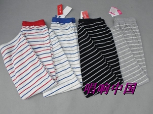 毛巾面料长裤 日单女士休闲运动裤 条纹款 瑜伽裤 家居裤