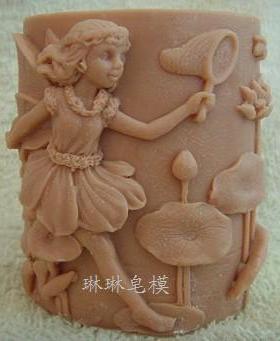 食品级模具 手工皂模具  香皂模具  椭圆立体花仙子 diy皂模z238