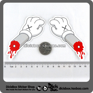 断手 潮牌贴纸笔记本贴纸旅行箱贴纸防水贴画 笔记本电脑贴纸