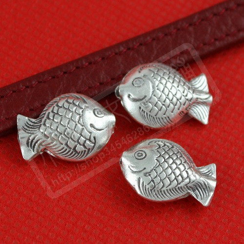 s925纯银接吻鱼挂件 手工银diy饰品配件 亲嘴鱼吊坠 21x15小福女