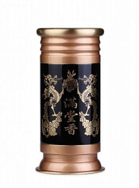 铜摆件高档纯铜双龙黑金香筒 立香线香竹签香纯铜香筒