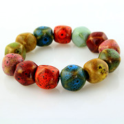 Hand Kung Fu hand-made original colors spirit Beads Bead Bracelet national wind ceramic jewelry ceramic classic