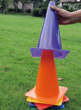 卡乐咪品牌早教幼儿园路标户外数字标志筒路障六色标志橙色标志桶