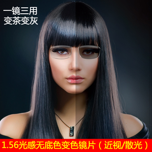 A级1.56折射率变色镜片 防辐射绿膜一副价 近视散光平光树脂丹阳