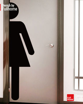 洗手间门公共厕所男女标识墙贴