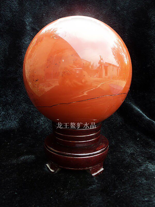鳌犷天然紅碧玉水晶球半寶石水晶球 摆件12.8公分 3--50CM都有