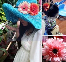 Хризантемы с брошью заколкой для волос головными цветами соломенной шляпой цветочными украшениями для ушей и головными уборами.