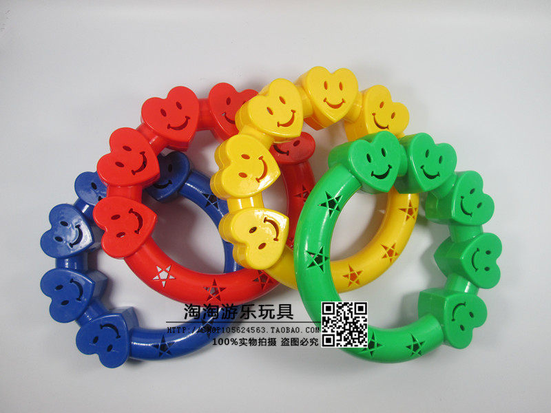 儿童爱心笑脸手环有声体操环幼儿园晨操器械健身套圈手环舞蹈摇铃