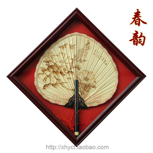 广东江门新会特产火画扇 新会葵扇工艺品 装饰挂扇礼盒 《春韵》