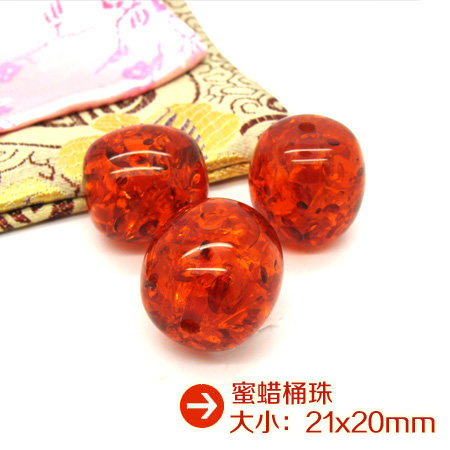 中东琥珀蜜蜡散珠/花珀蜜蜡鼓珠手链单珠/DIY桶珠配珠20mm手串