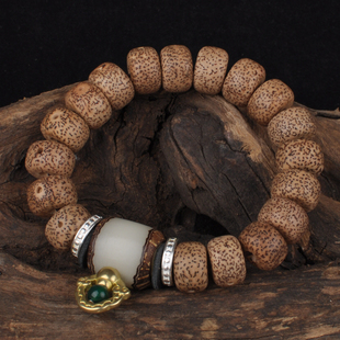 福安阁 牟尼子大冰花老籽星月菩提子手串佛珠手链