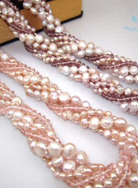 水晶缠绕一款多戴珍珠项链