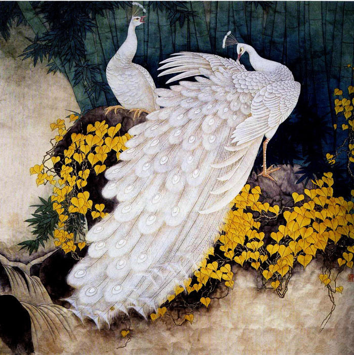 苏绣diy套件初学 白孔雀 60*60手工客厅刺绣画