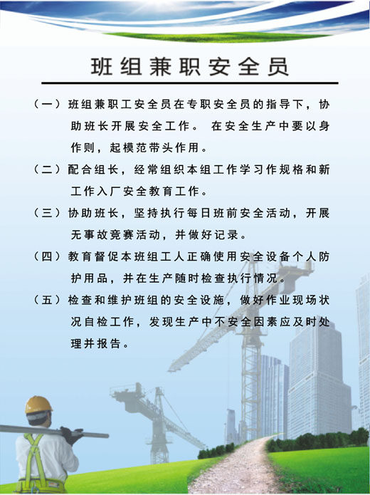 599海报印制海报展板素材135建筑工程班组兼职安全员