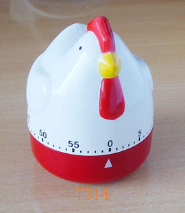 创意可爱大母鸡型厨房闹钟60分钟卡通机械定时器倒计时器专利机芯