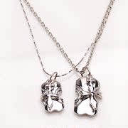 Smiling flower cross necklace couples package mail alloy silver simple fashion--the price 344362