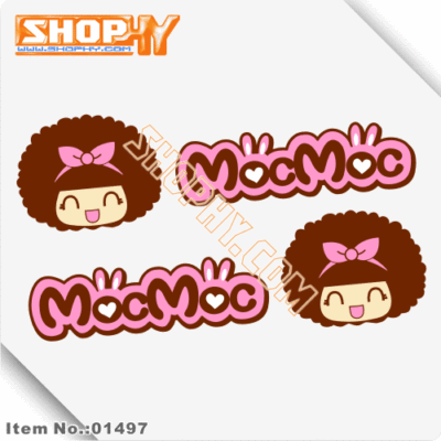 [SHOPHY车贴贴纸]01497反光贴Mocmoc~摩丝娃娃对贴25CM