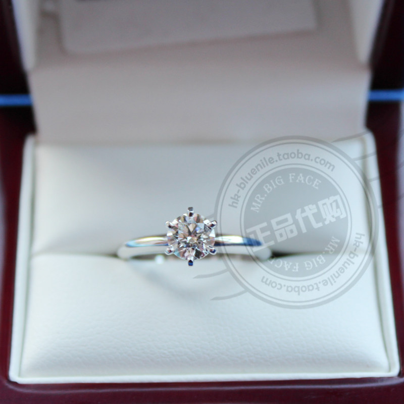 50分f色vs净度3ex切工定制18k白金6爪钻戒婚戒经典