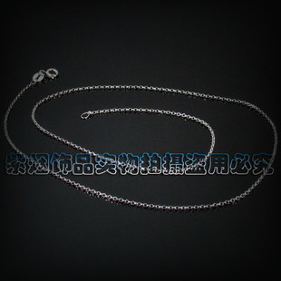 紫烟 925纯银包白金 圆珠女士素项链 可配各款密镶钻 项坠45厘米