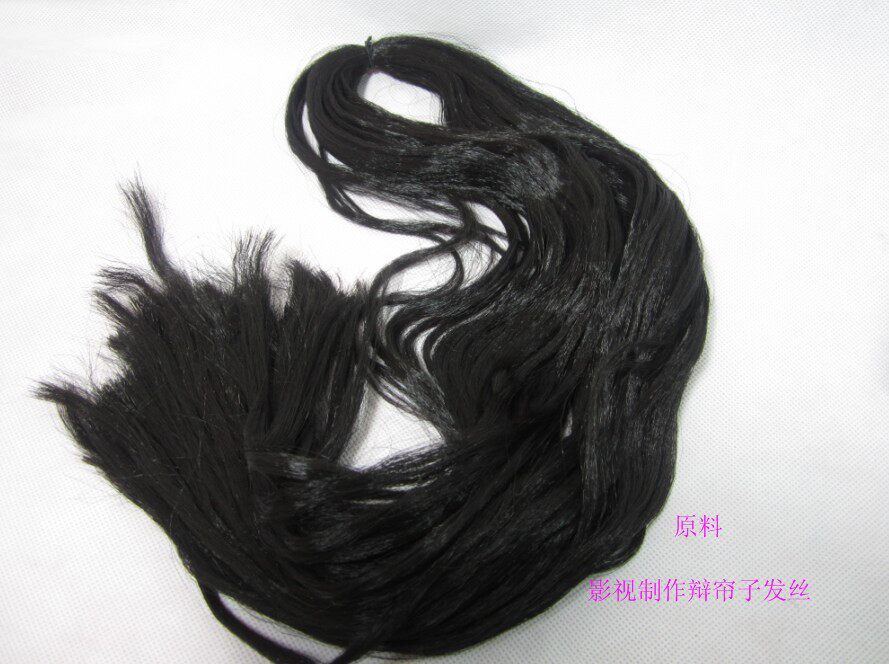 批发影楼新娘盘头假发影视古装假发制作一缕一缕发丝寸带黑布黑纱