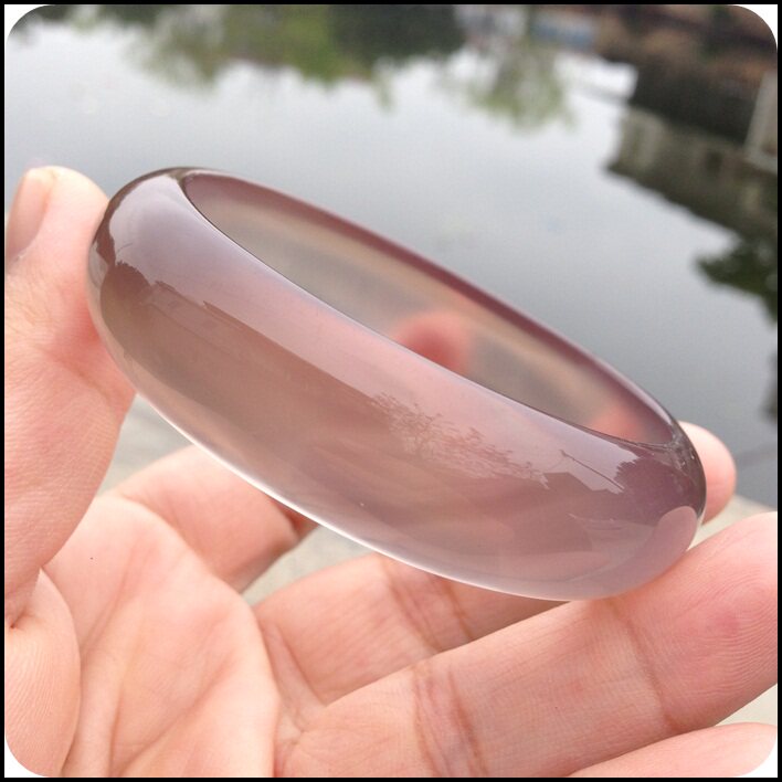 厂家直销-超冰纯天然原灰紫玉髓手镯原石玛瑙手环正品女生日礼物