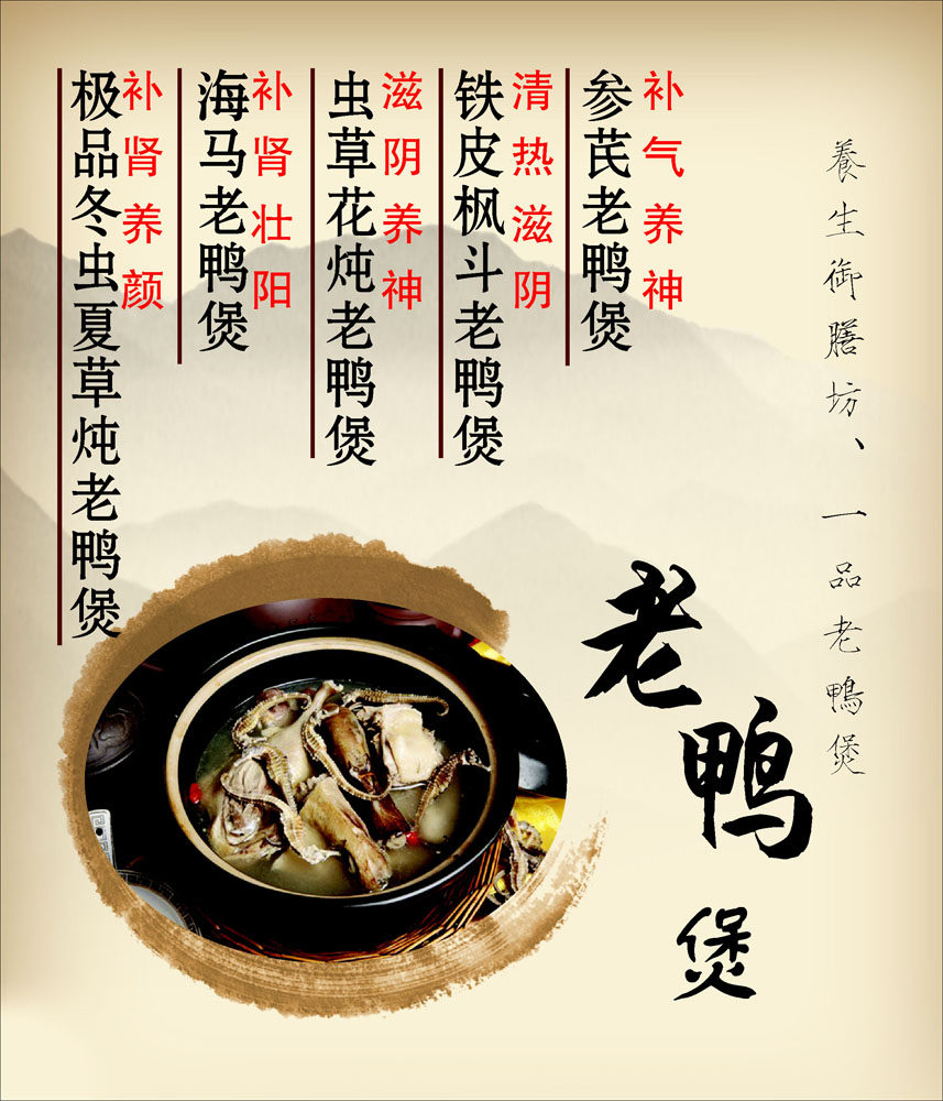 629海报印制海报展板素材789老鸭煲养生功效宣传