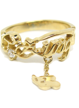 私人订制字母戒指定做带名字指环戒子带吊坠镶钻18K黄金C.Zung