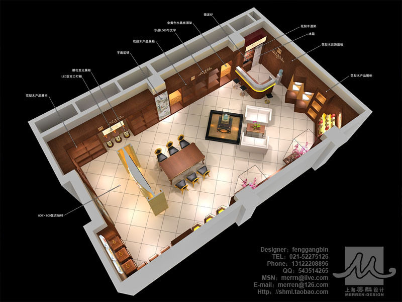 酒类产品展厅3d效果图(一套)