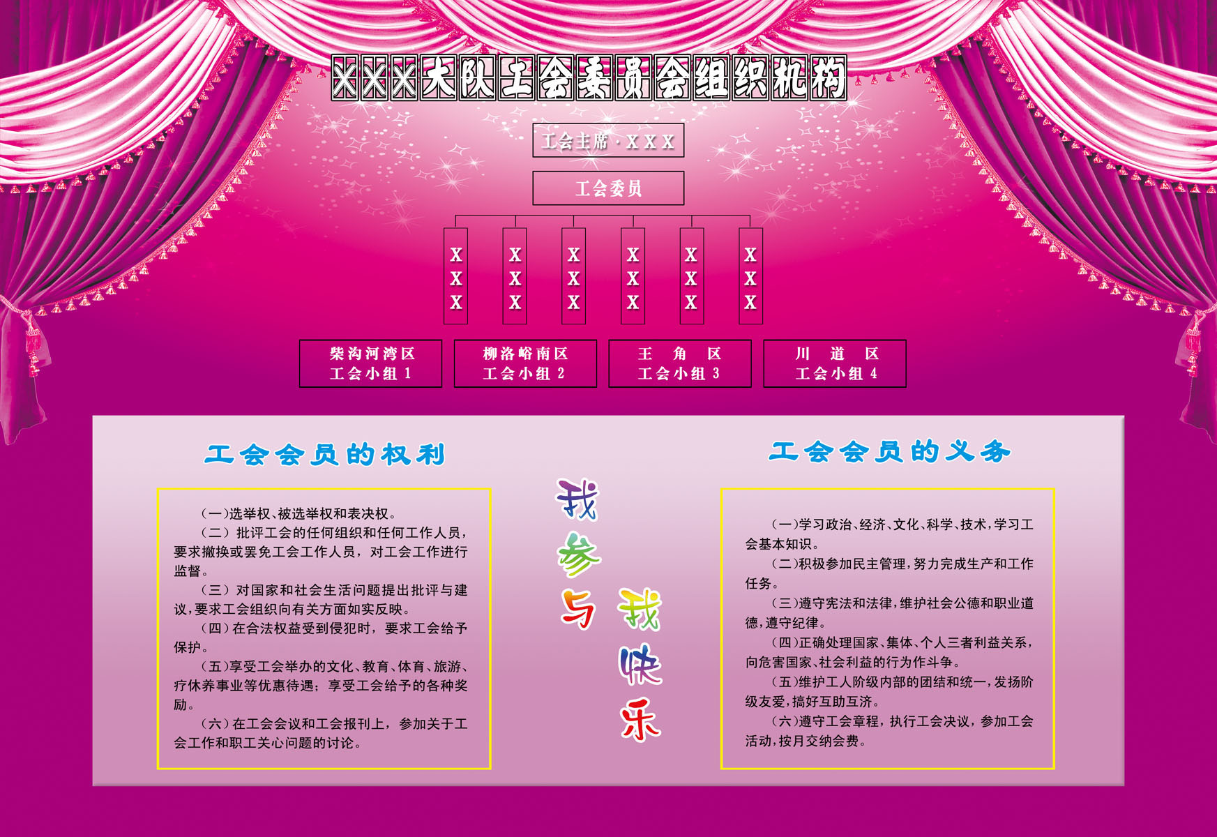 626海报印制海报展板素材320工会委员会组织机构