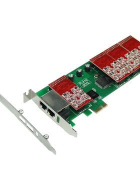 深简捷8路2U刀卡TDM800E电话语音卡,Asterisk,FreePBX,PCI-E接口模拟线路外线FXO内线FXS交换机通信录音Rocky