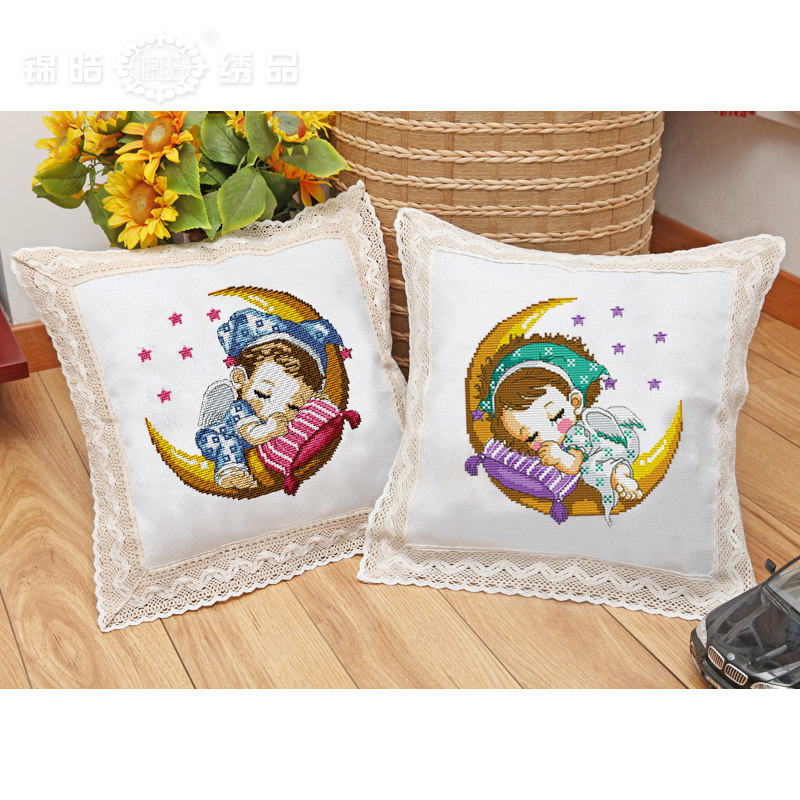 Jin Hao Cross stitch Pillows new pattern simple lovers marry Cartoon comic Car pillow printing Cushion Moon angelin the Home Fabric , Stitch &amp; Tools Accessories , Cross Stitch Kit  category - from Buy2taobao.com to provide professional Taobao agent buy service