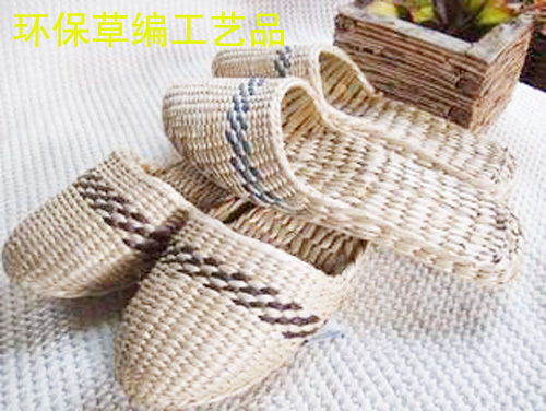 特价蒲草拖鞋居家男女出口四季鞋