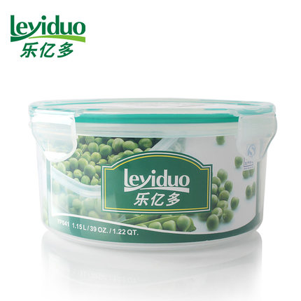 乐亿多塑料保鲜盒 微波炉饭盒保鲜碗泡面碗密封碗  YP041 1150ml